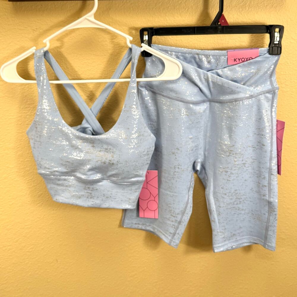 NEW Kyoyo Athletic Sports Bra Shorts Set Womens Size M NWT
